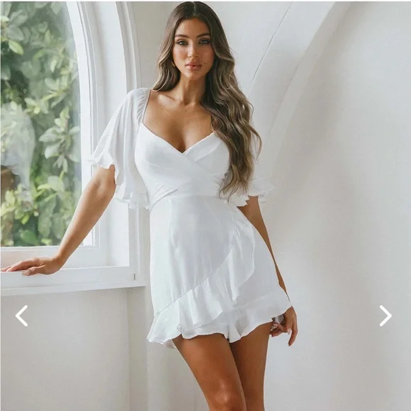 Selfie Leslie | Dresses | Selfie Leslie White Hand In Mine Ruffle Hem Dress  White | Poshmark